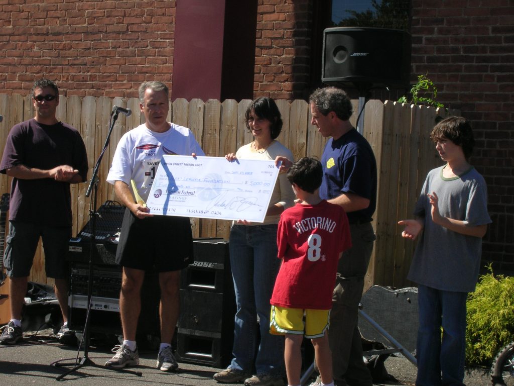 Our first check presented to Alex's Lemonade Stand Foundation back in 2007